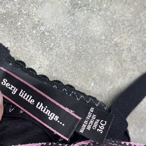 Victoria Secret Sexy Little Things Garter Dress Babydoll Chemise Lace Bow 36C - Picture 6 of 8